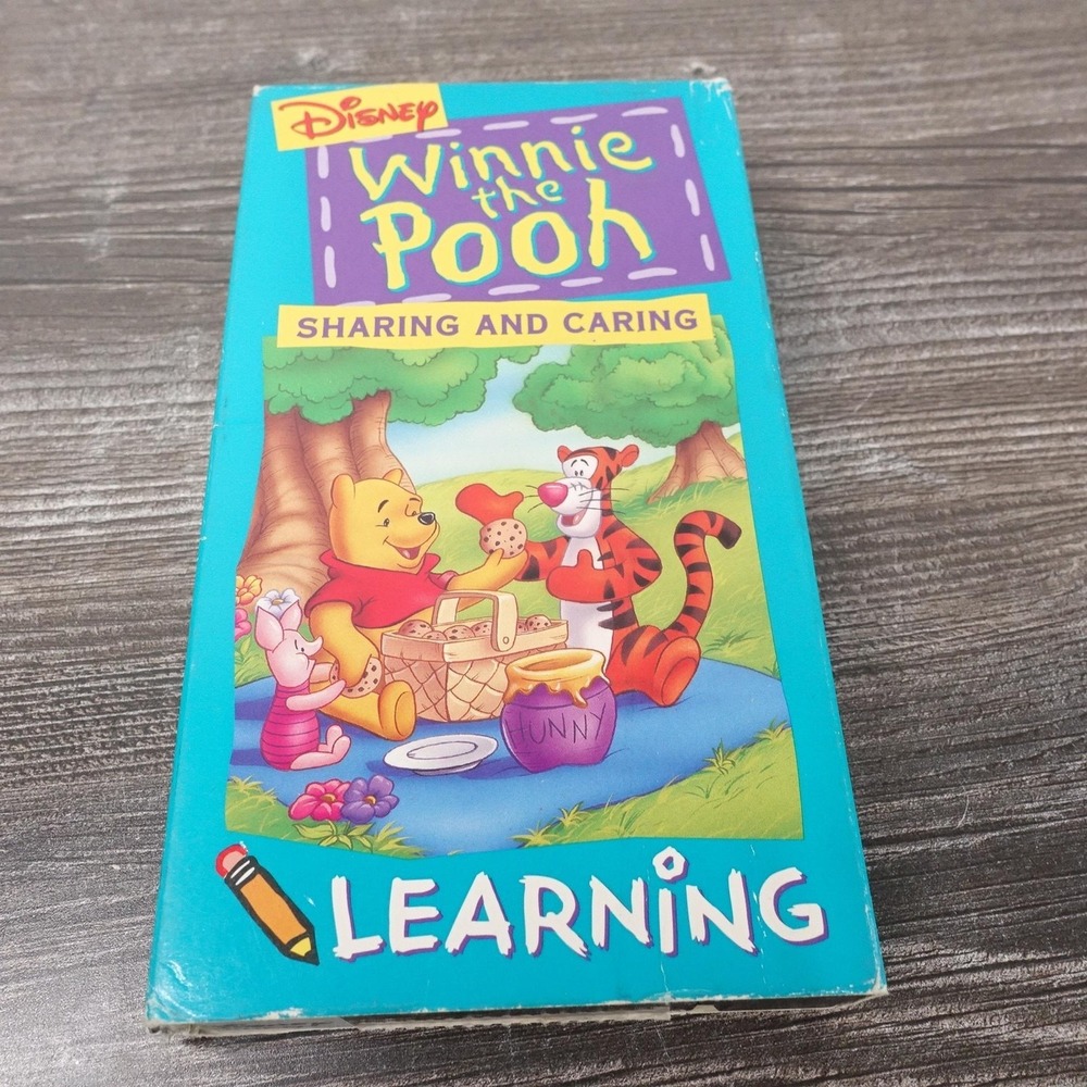 Vintage Winnie The Pooh Sharing And Caring VHS Tape Walt Disney Color USA 43 Min